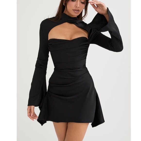 House of CB Toira Black Draped Corset Dress - Picture 2 of 6